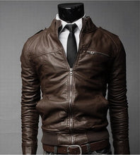 new arrive brand motorcycle leather jackets men,mens PU leather jacket jaqueta de couro masculina slim leather jacket