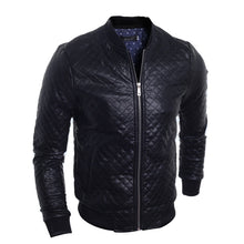 Men's Autumn New Casual Leather Jackets Black Stand-collar Jackets Free Shipping