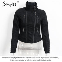 Simplee Faux leather suede outerwear & coats Short slim basic jackets female jacket coat women Winter 2016 autumn streetwear